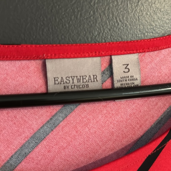 Red! Great looking striped Easywear by Chio's Tunic - Sz 3 (XL) - Picture 2 of 3